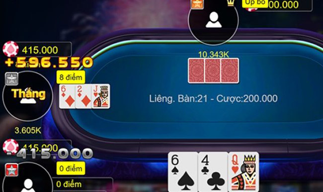Game bài liêng được thiết kế với giao diện đẹp mắt, hình ảnh sắc nét, âm thanh sống động